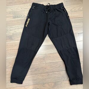 Virus Men's Black Jogger Sweatpants with Gold Logo